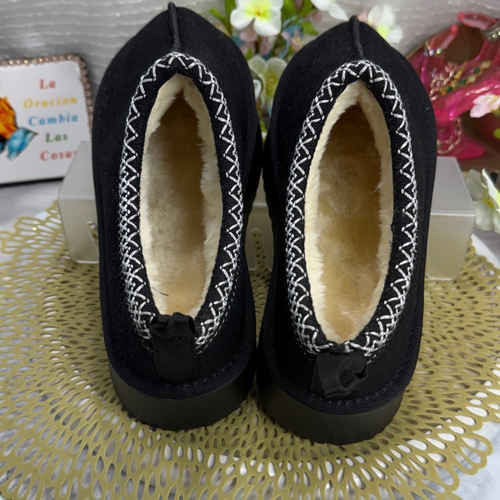 (Z3) New women's platform Clog, short mini boots with fleece lining, Sz 41/9 US - Picture 4 of 10